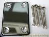 CHROME ELECTRIC GUITAR NECK PLATE WITH CUSHION